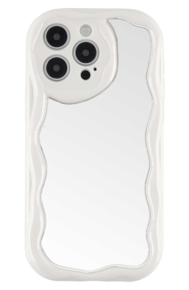 Auramma Funky Mirror iPhone 15 Pro Case, Main, color, White
