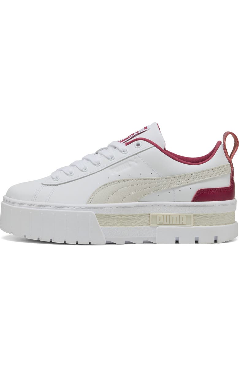 PUMA Mayze Classic Platform Sneaker, Alternate, color, Puma White-Port