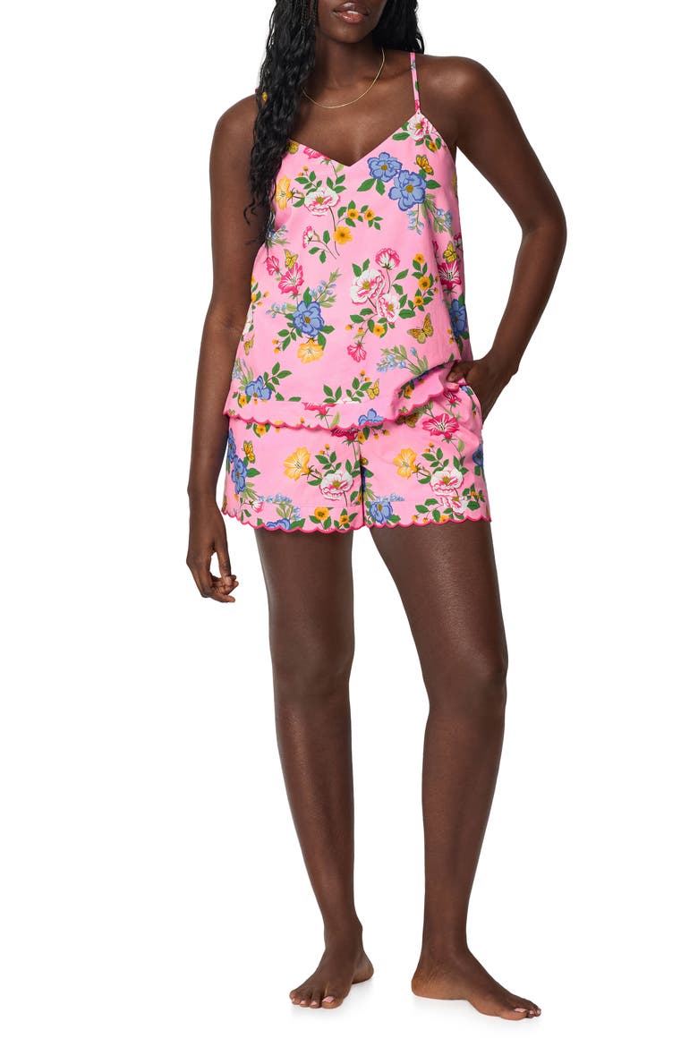 Print Organic Cotton Poplin Short Pajamas, Alternate, color, BUTTERFLY GARDEN