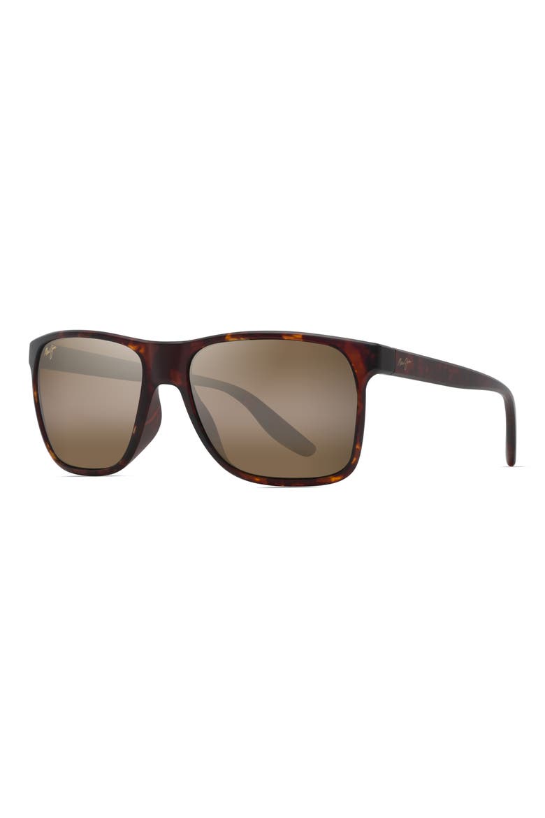 Pailolo 58.5mm Polarized Rectangle Sunglasses, Alternate, color, MATTE TORTOISE