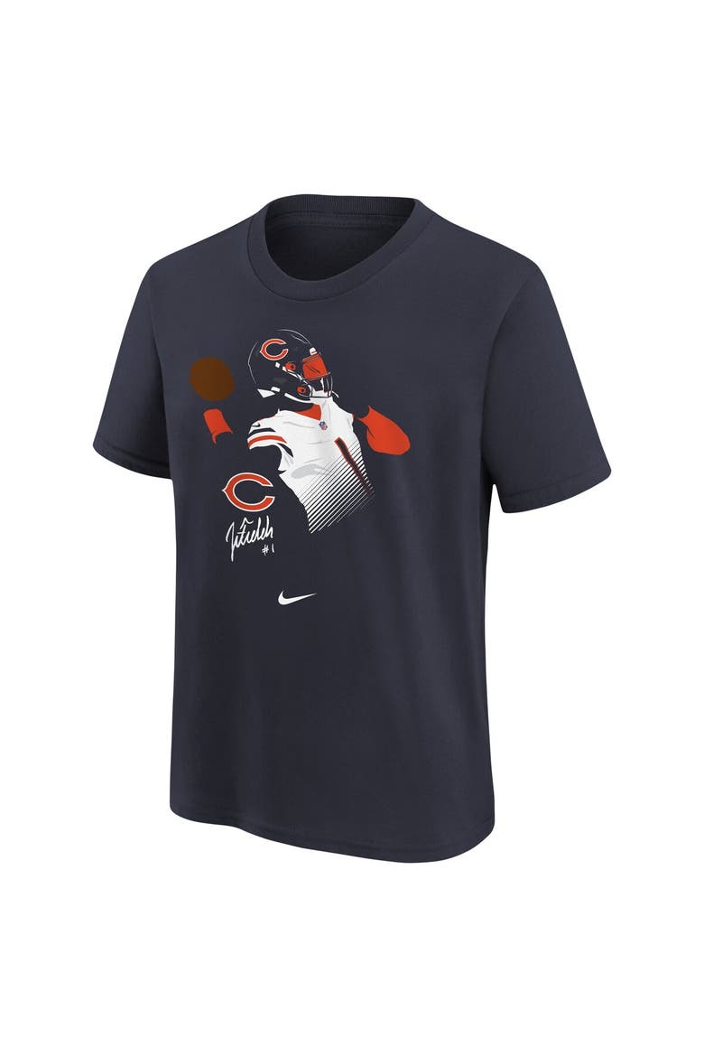 Youth Nike Justin Fields Navy Chicago Bears Local Player Name & Number T-Shirt, Alternate, color, Navy