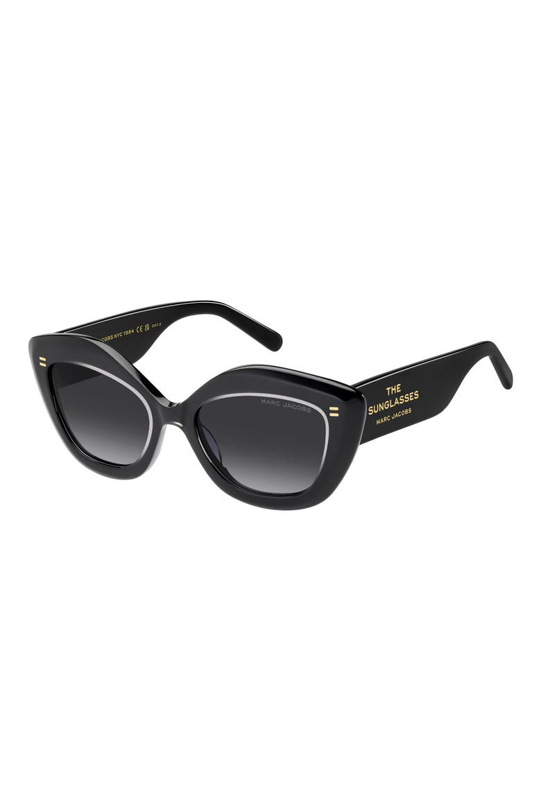 52mm Cat Eye Sunglasses, Alternate, color, CRYSTAL BLACK/ DARK GREY