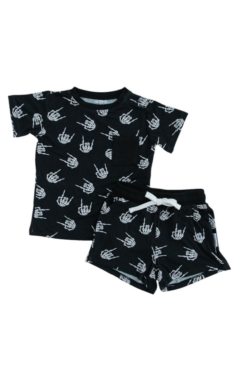 Charlie Lou Baby<sup>®</sup> Toddler Boy's Rock N Skull T-Shirt & Shorts Set, Main, color, 