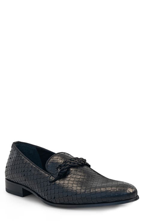 Snake Embossed Rope Loafer (Men)