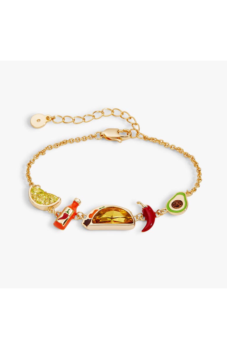Alex and Ani Taco Inline Charm Bracelet, Main, color, Gold