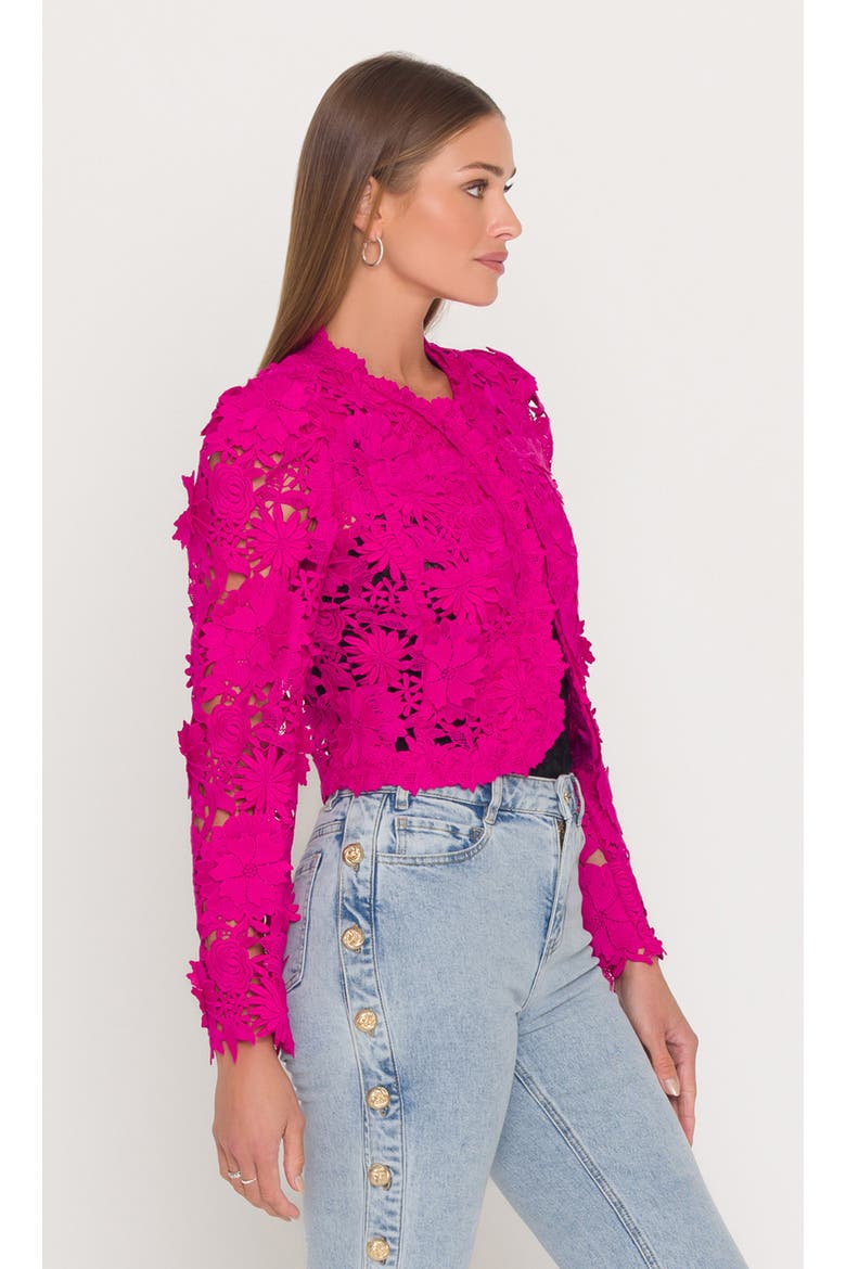 Bondi 3D Lace Jacket, Alternate, color, Hibiscus