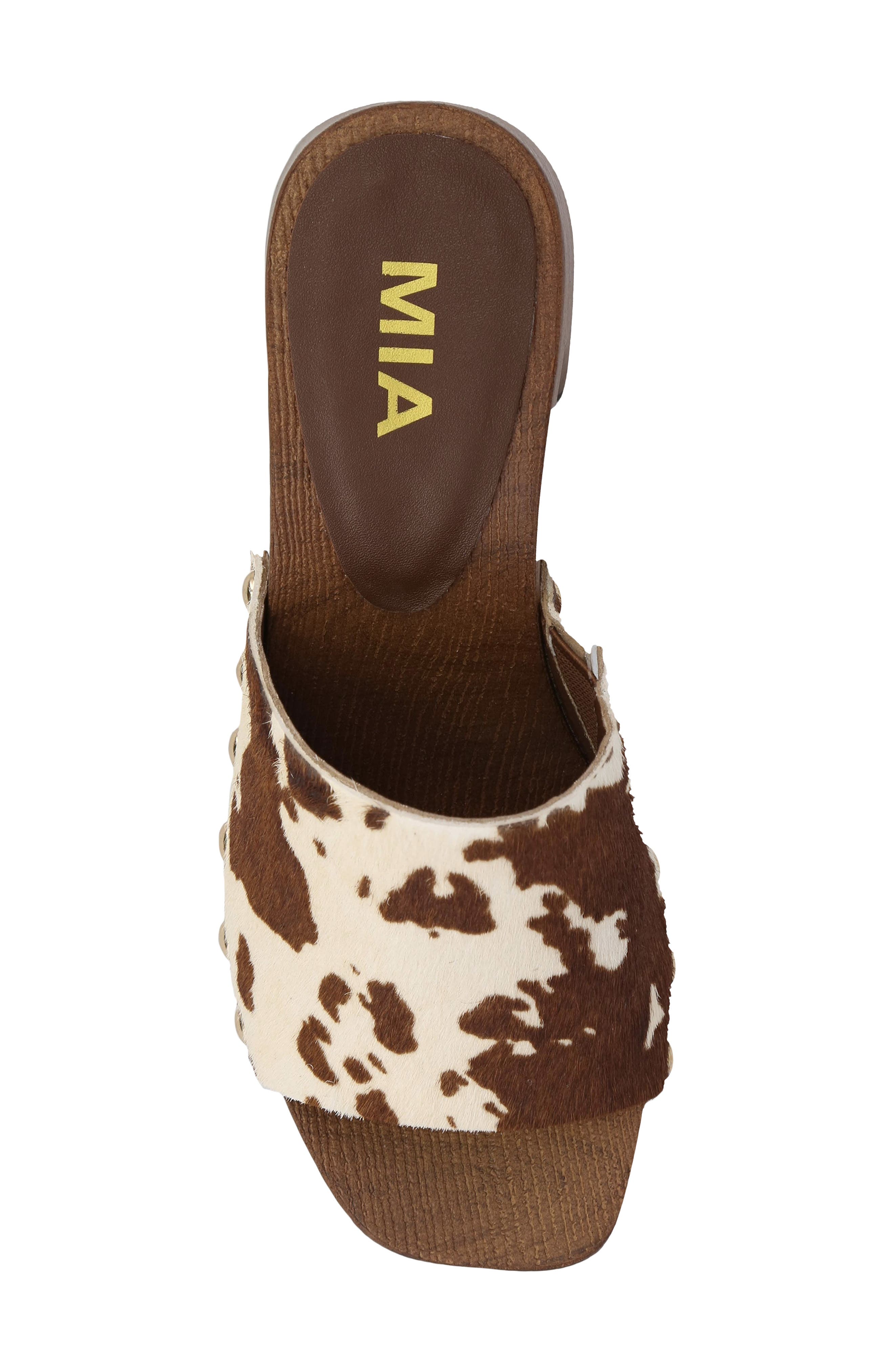 MIA Emmerie Platform Slide Sandal, Alternate, color, Brown Cow