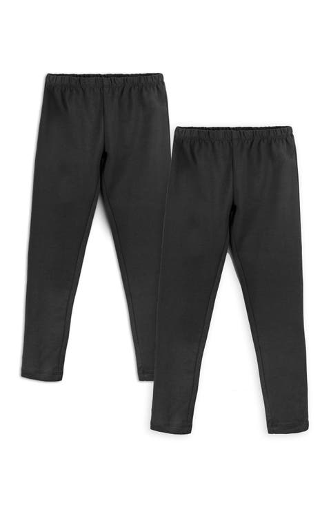 Organic Cotton Reinforced Knee Leggings 2-pk