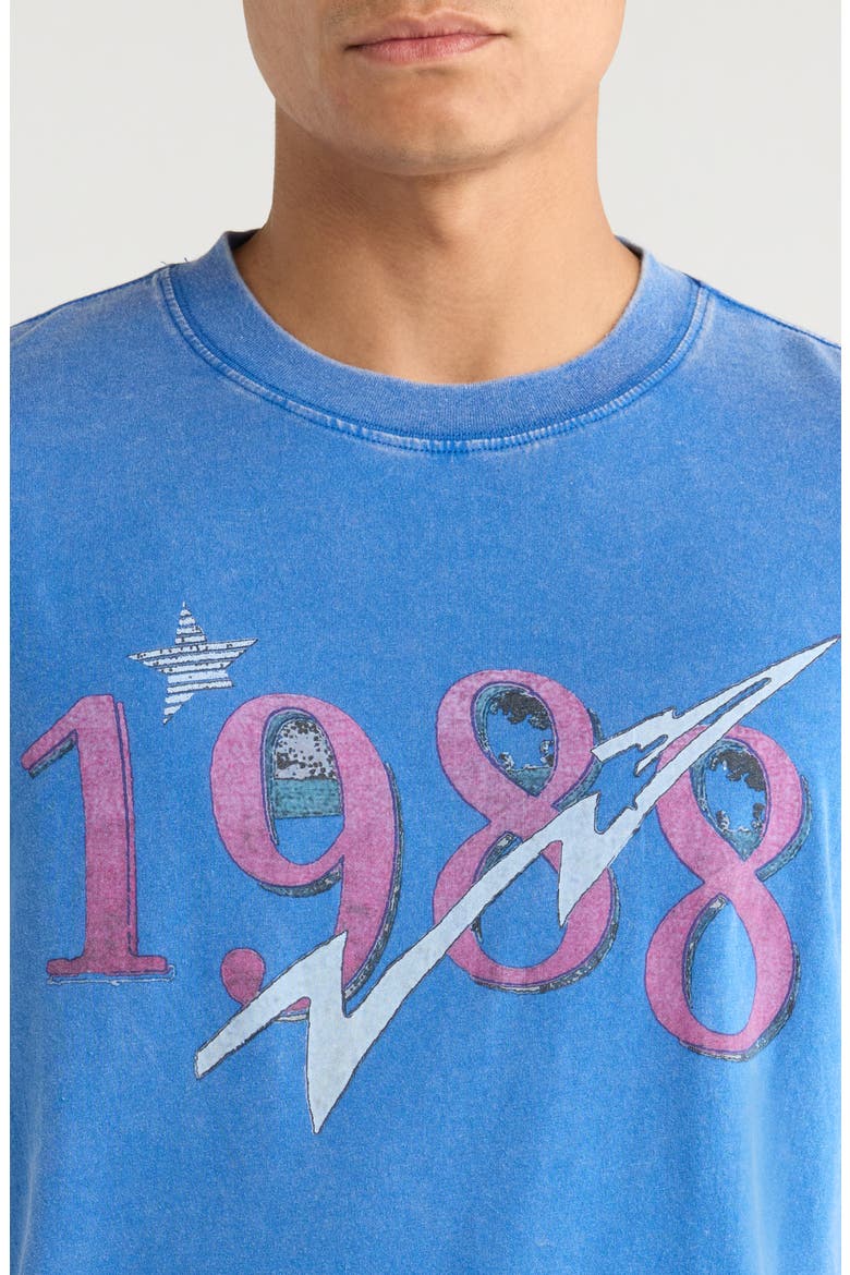 1988 Cotton Graphic T-Shirt, Alternate, color, BLUE