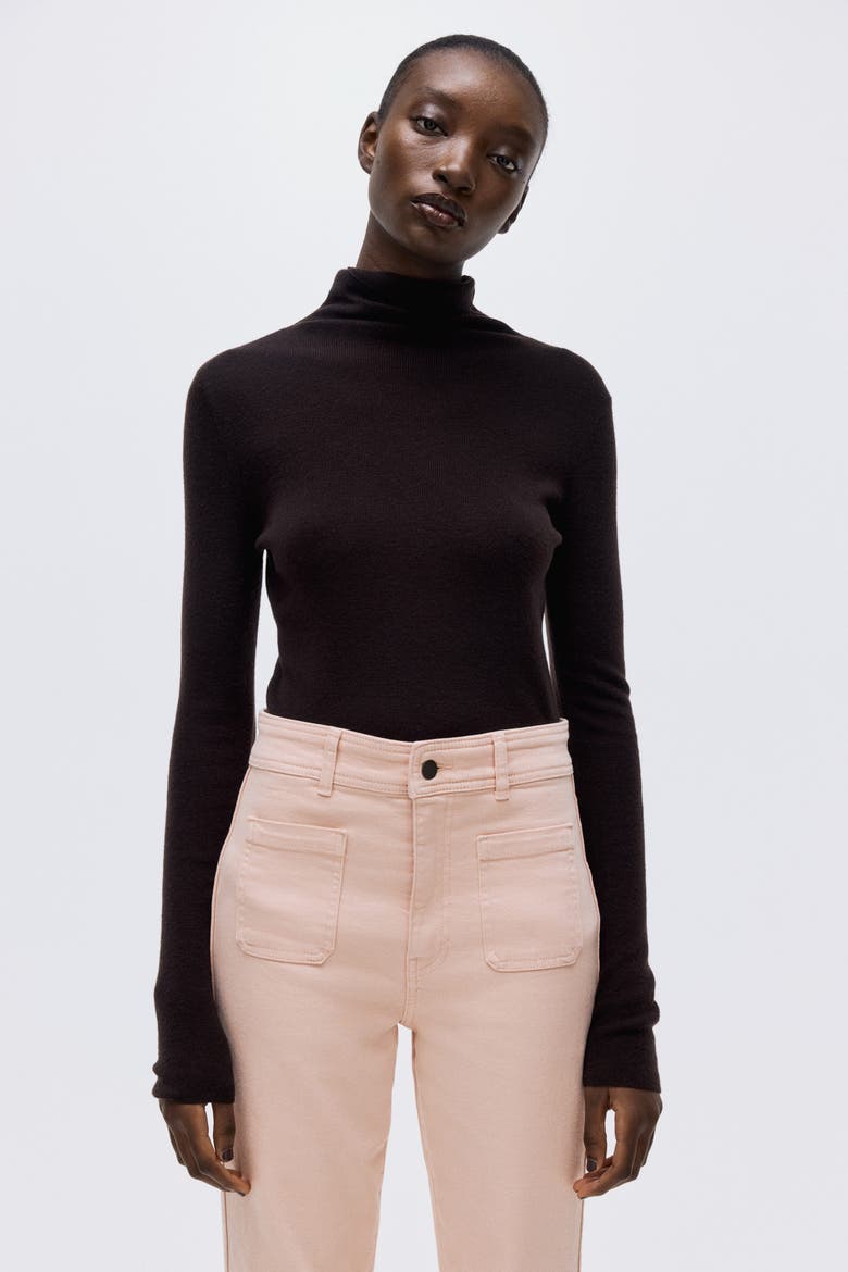 Flared High Jeans, Alternate, color, Peach pink