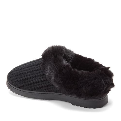 Dearfoams Hannah Festive Knit Clog Slipper In Black