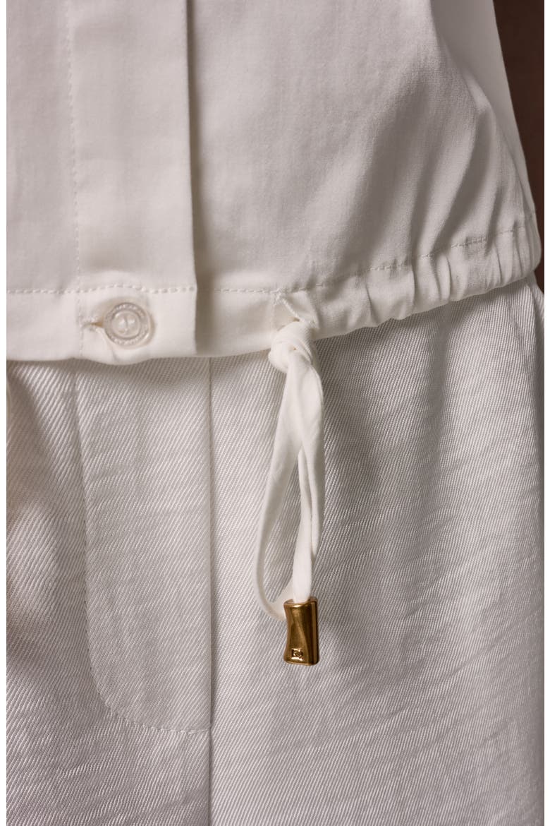 Drawstring Hem Cap Sleeve Shirt, Alternate, color, CREAM