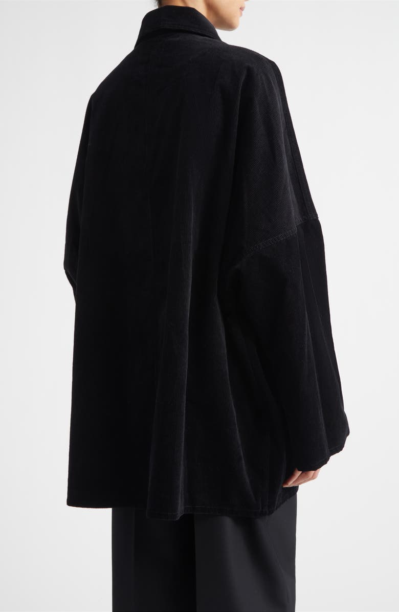 TOTEME Organic Cotton Corduroy Overshirt Jacket, Alternate, color, Black