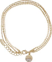 Ettika Pavé Disc Layered Chain Anklet