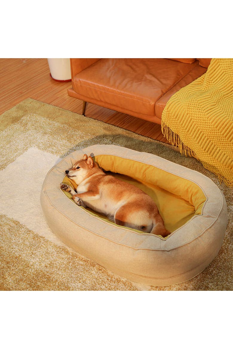 Donut Dog Bed, Alternate, color, Ginkgo Yellow