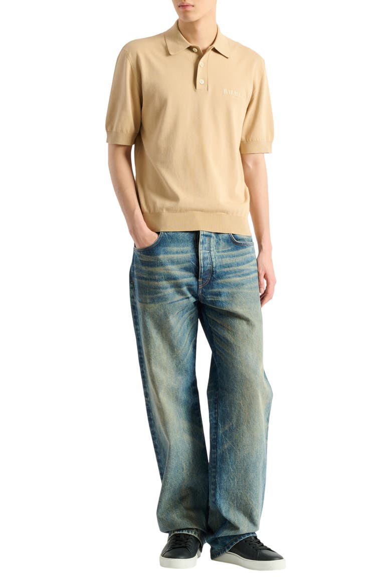 Embroidered Balmain Vintage polo, Main, color, beige