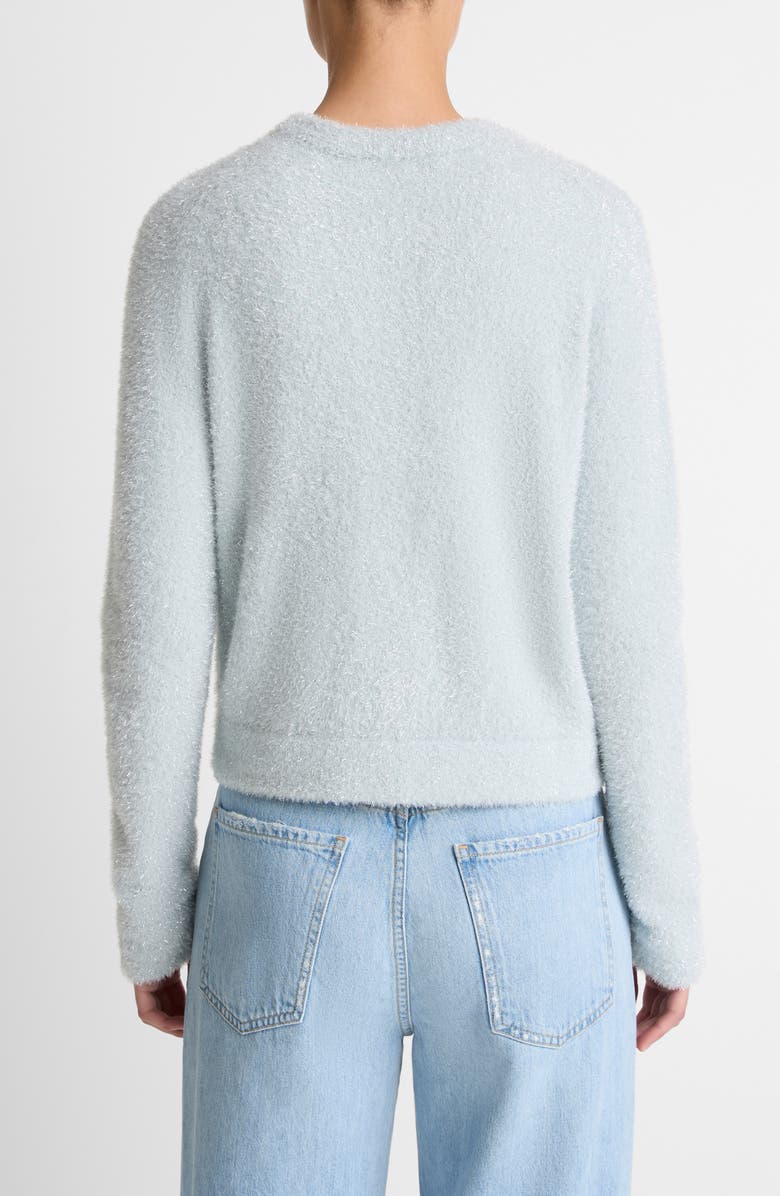 Vince Metallic Eyelash Cardigan, Alternate, color, Glacier
