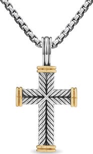 David Yurman Men's Chevron Cross Pendant, 33.5mm