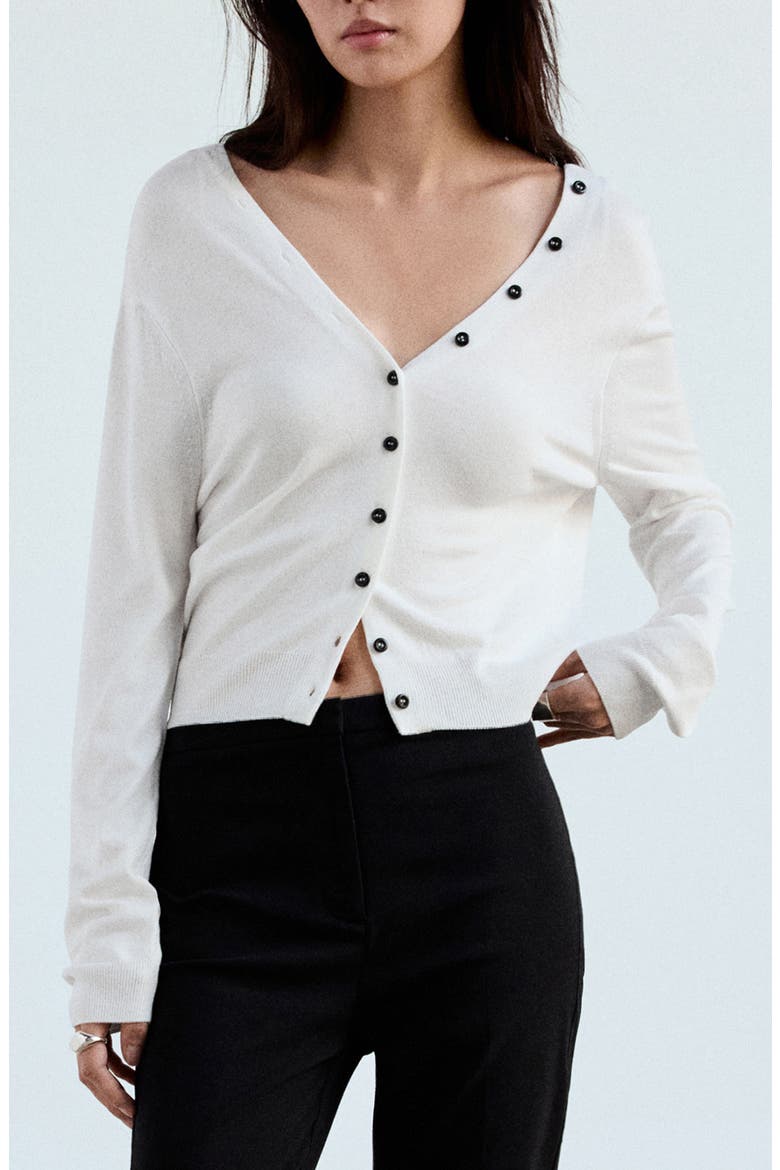 Button Front Cardigan, Main, color, WHITE