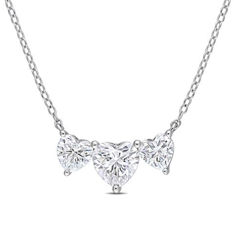 Moissanite Triple-Heart Necklace