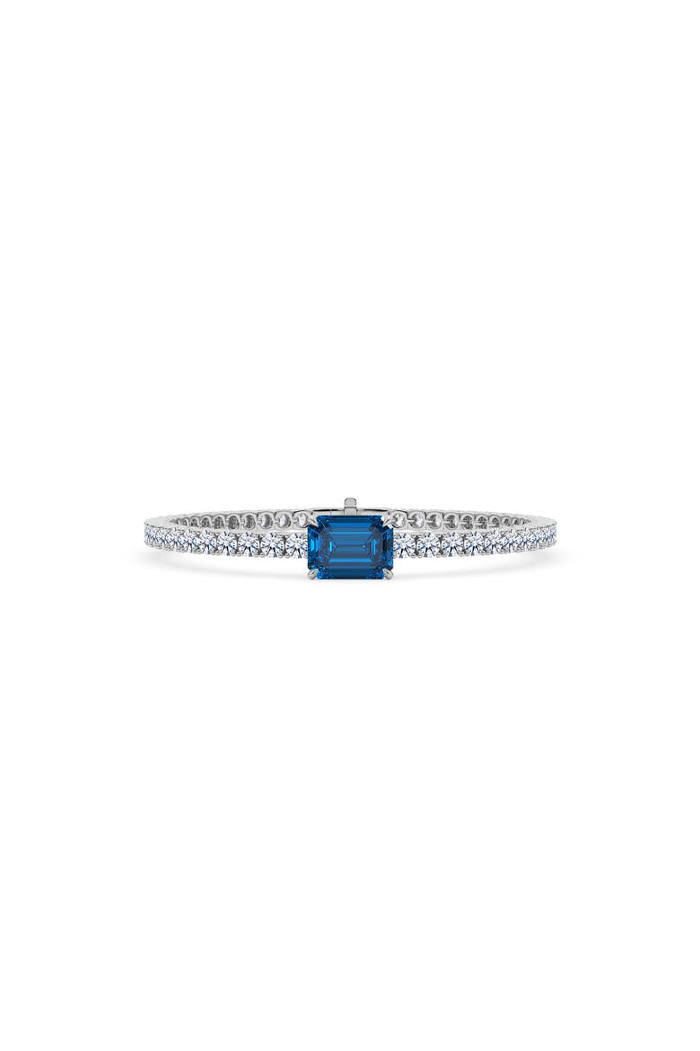Lab Created Diamond & Sapphire Birthstone Tennis Bracelet, Main, color, SAPPHIRE/ 18K WHITE GOLD