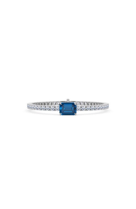 Lab Created Diamond & Sapphire Birthstone Tennis Bracelet