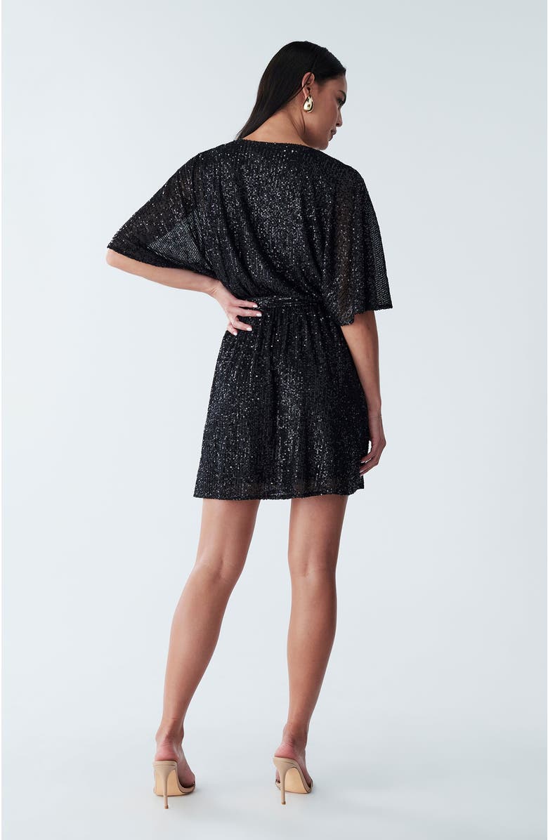 BWLDR Danae Mini Dress, Alternate, color, Black Sequin