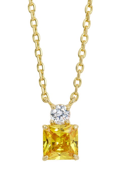 Cubic Zirconia Birthstone Pendant Necklace
