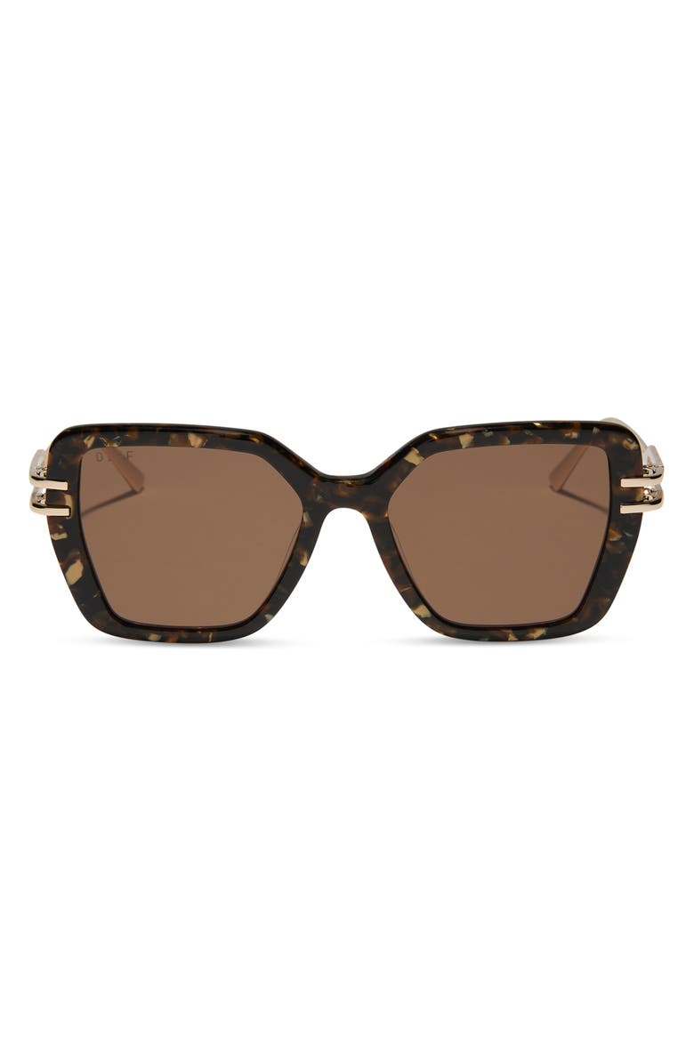 DIFF Dasha 50mm Square Sunglasses, Main, color, Glitter Tortoise / Brown