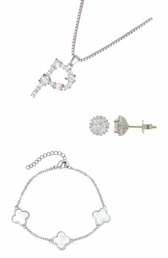 3-Piece Mixed Cubic Zirconia Initial Jewelry Set