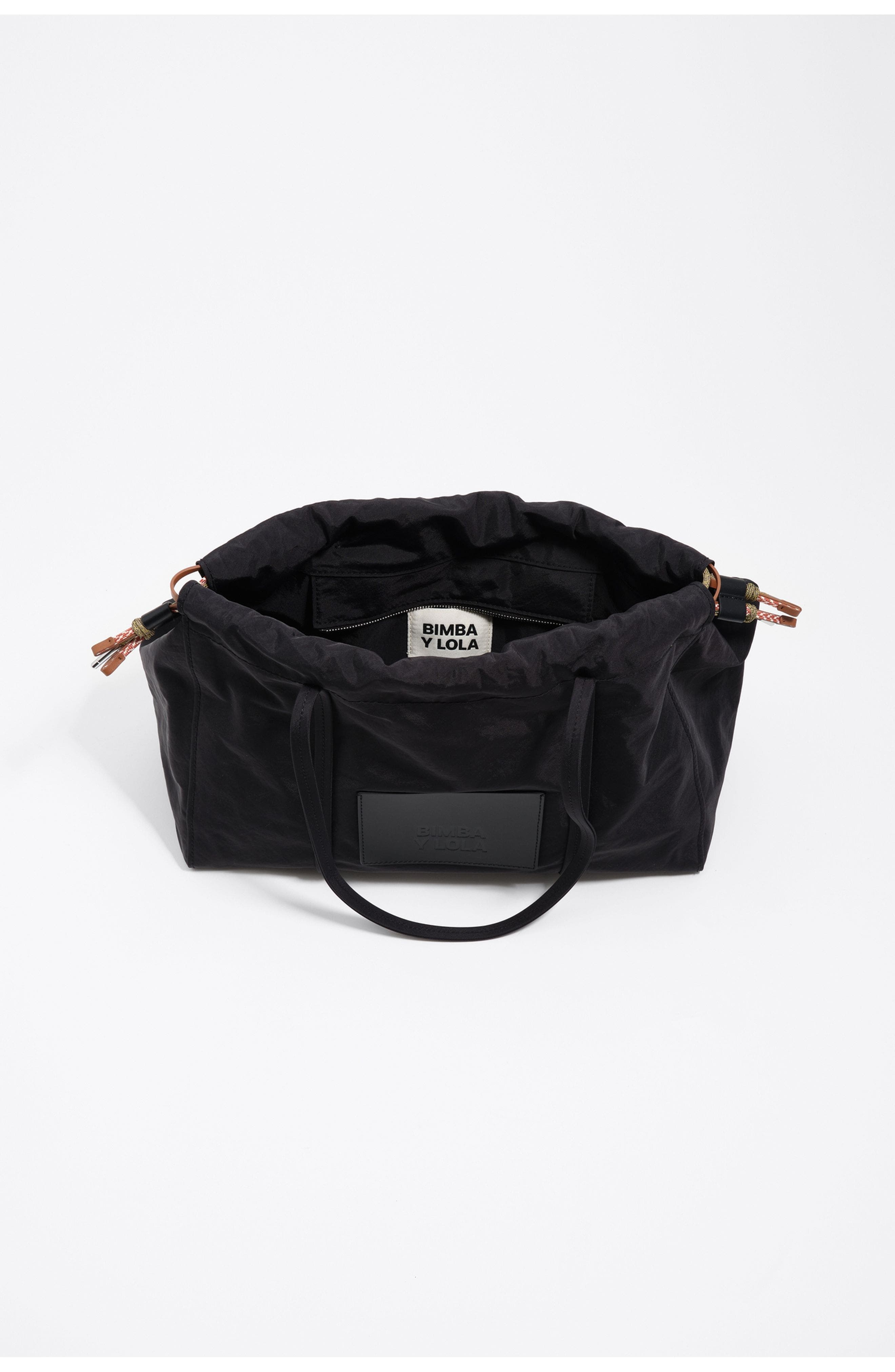 Large Nylon Shoulder Bag, Alternate, color, BLACK