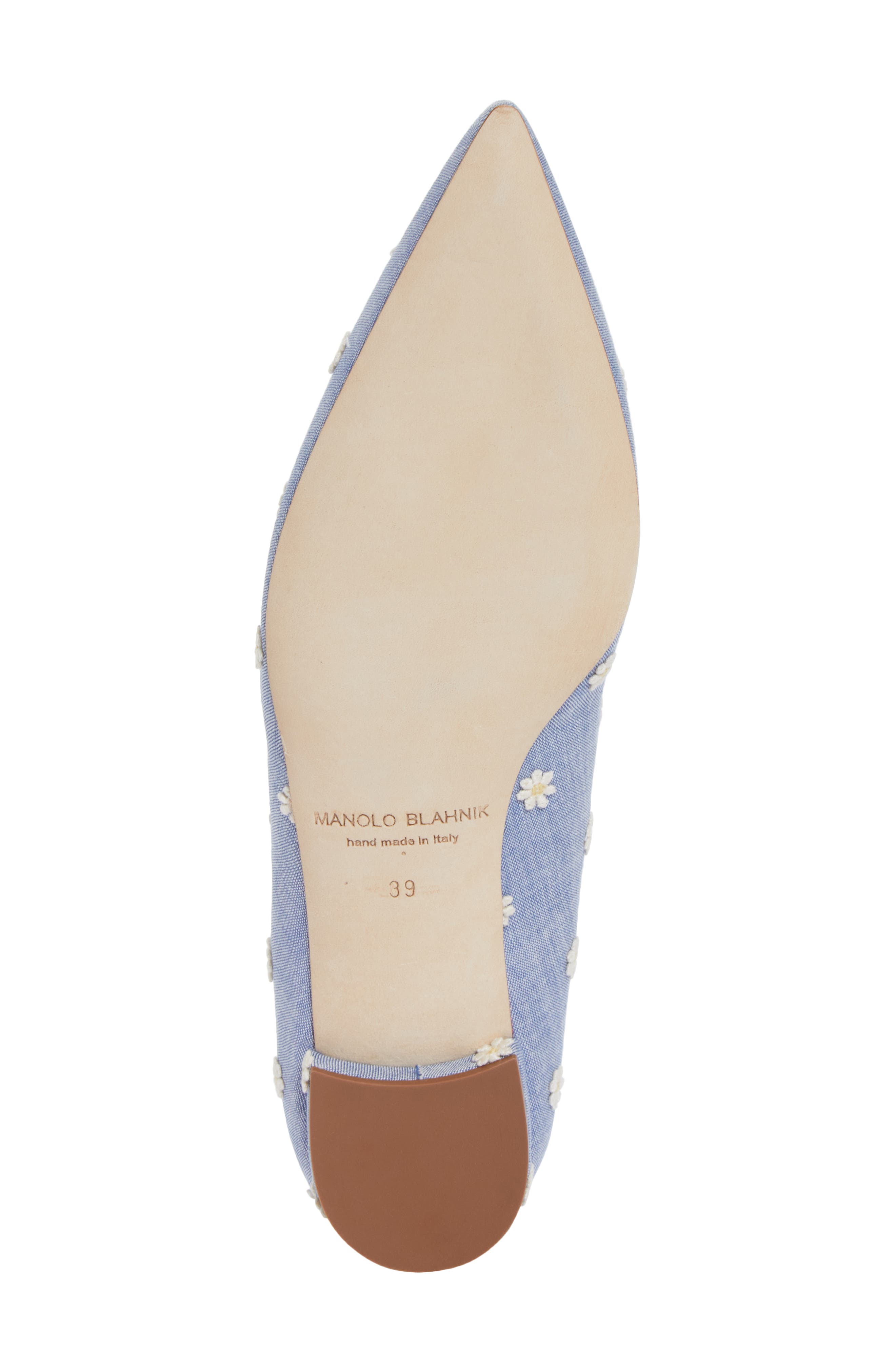 Manolo Blahnik Daisy Pointed Toe Mary Jane Flat, Alternate, color, 