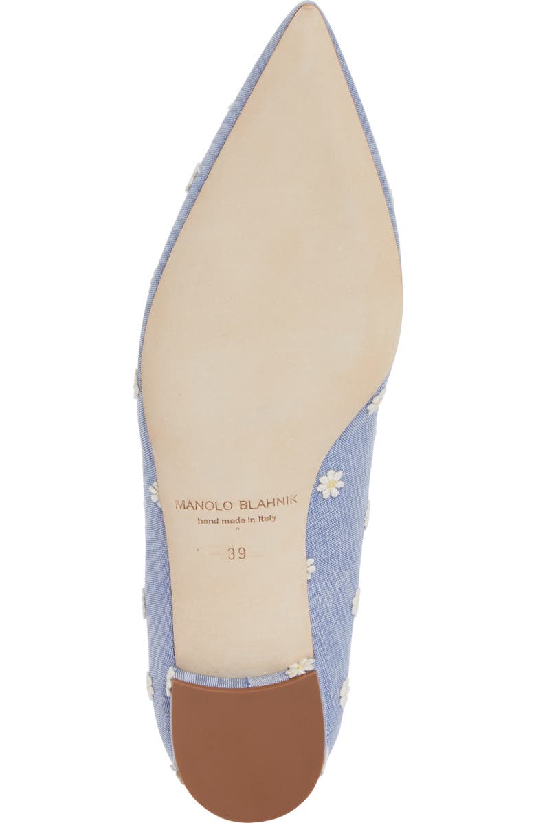 Manolo Blahnik Daisy Pointed Toe Mary Jane Flat, Alternate, color,