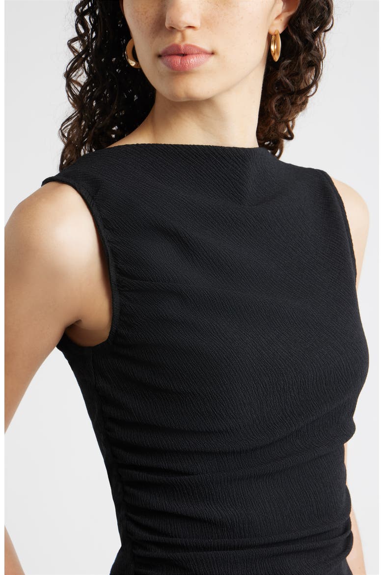 Ruched Sleeveless Top, Alternate, color, BLACK
