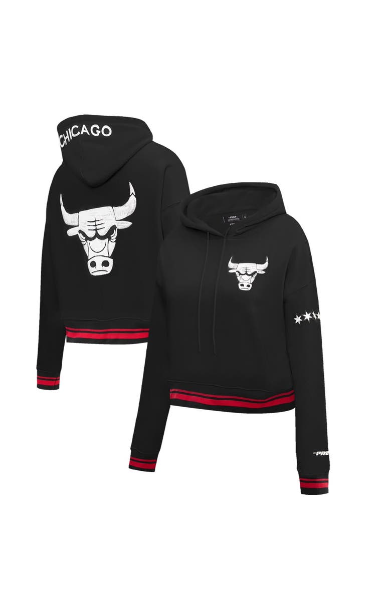 PRO STANDARD Women's Pro Standard Black Chicago Bulls 2023/24 City Edition Cropped Pullover Hoodie, Main, color, Black