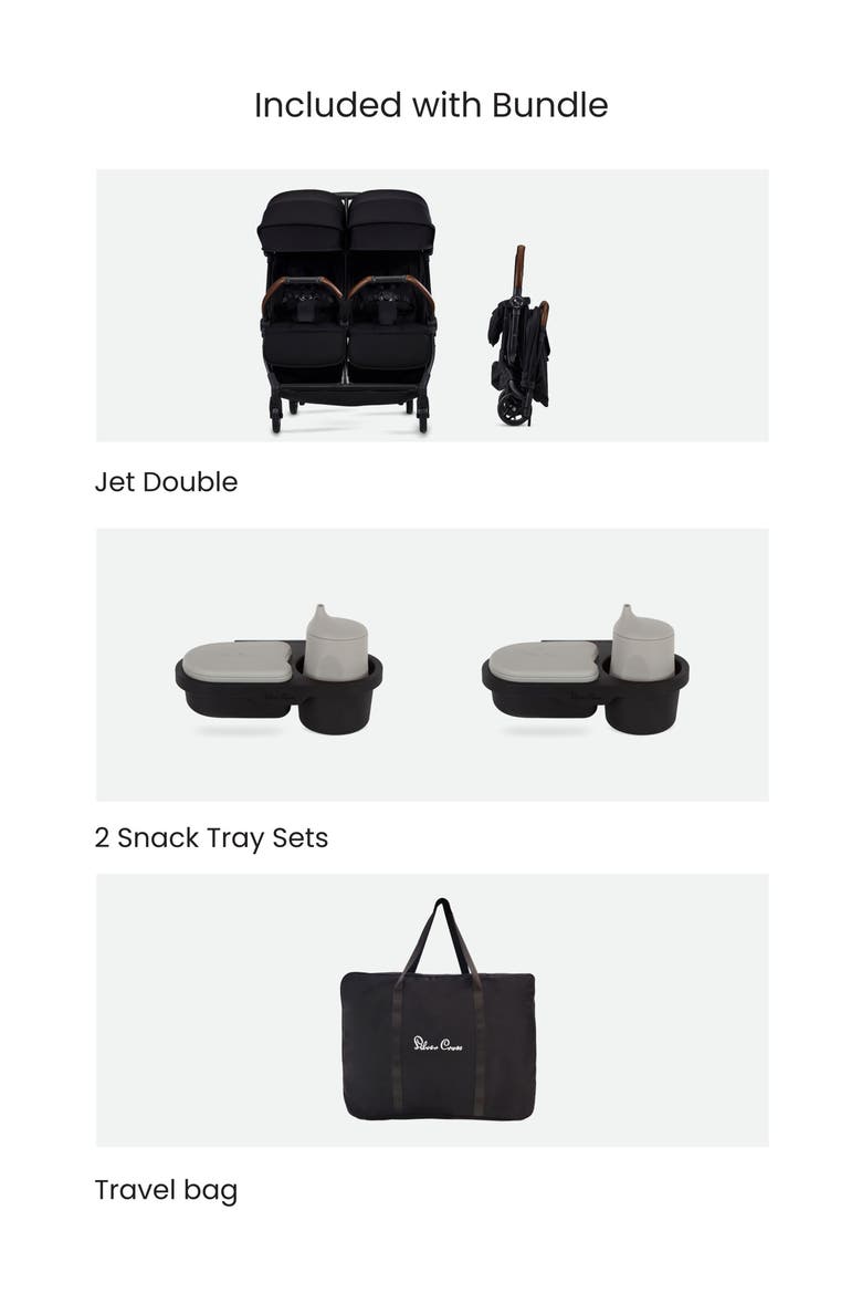 Jet Double Compact Lightweight Travel Stroller Bundle (Nordstrom Exclusive), Alternate, color, BLACK