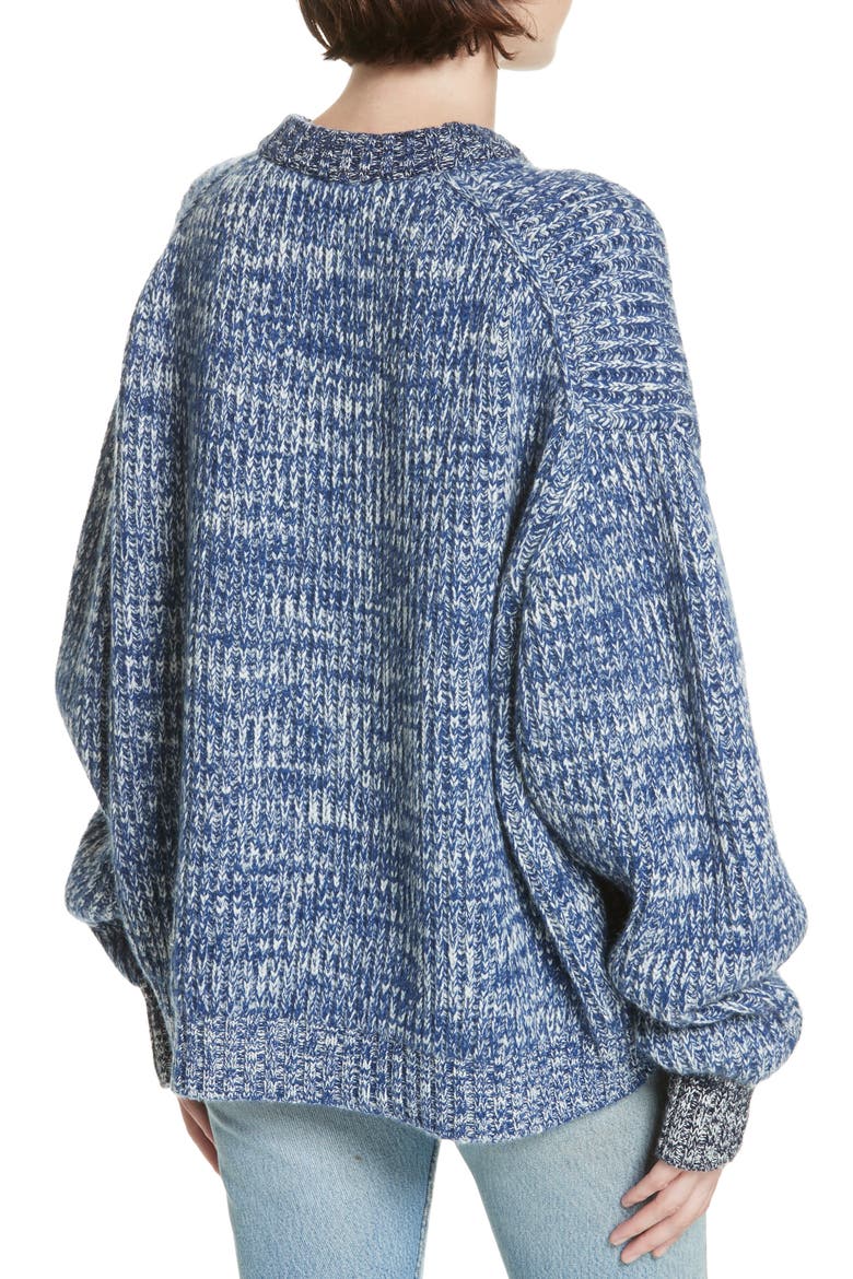Mavie Chunky Wool & Cashmere Sweater, Alternate, color, BLUE MARL