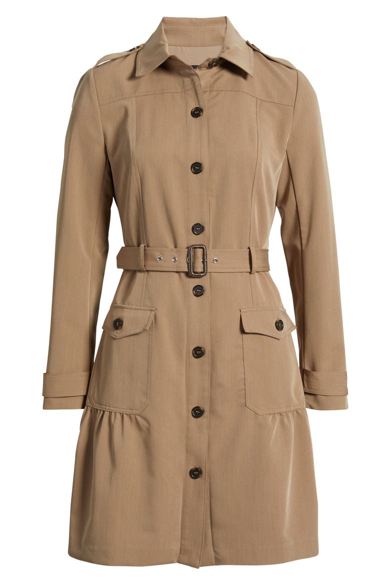 Safari Belted Long Sleeve Minidress, Alternate, color, LATTE