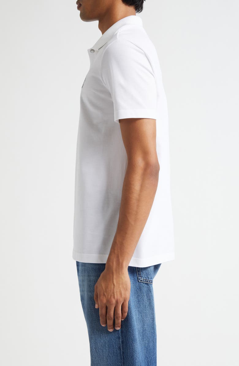Versace Medusa Embroidered Cotton Piqué Polo, Alternate, color, Optical White