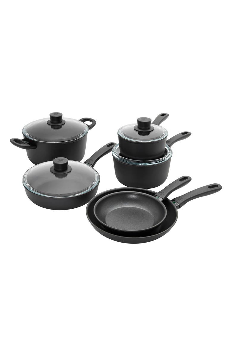 BALLARINI 10-Piece Nonstick Cookware Set, Main, color, Black