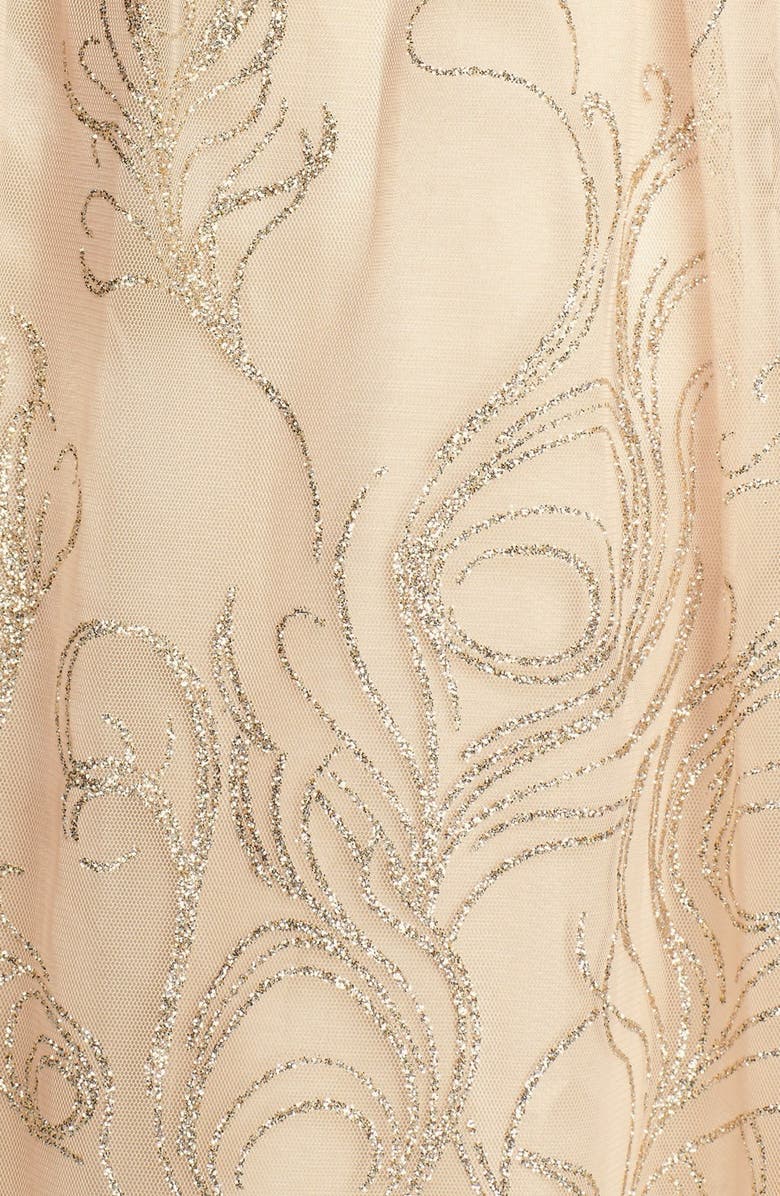 Hailey by Adrianna Papell Glitter Print Tulle Fit & Flare Dress, Alternate, color,