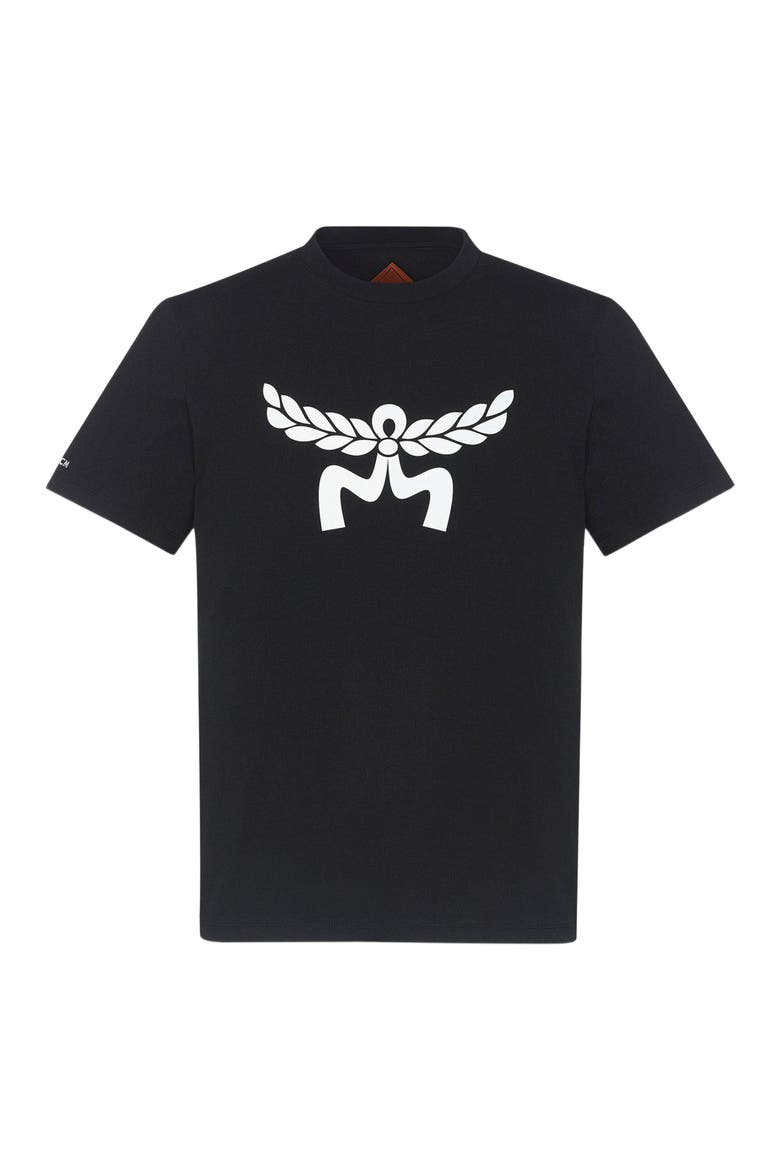 Laurel Logo Print T-Shirt in Organic Cotton, Main, color, BLACK