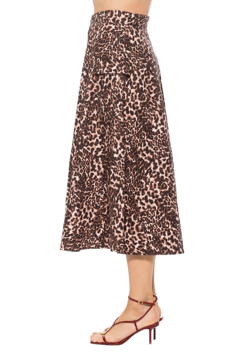 Avery Cargo Midi Skirt, Alternate, color, LEOPARD