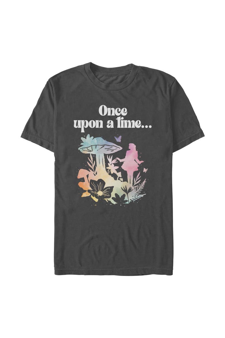 Men's Descendants Wicked Wonderland Watercolor Once Upon a Time  Graphic T-Shirt, Main, color, Charcoal