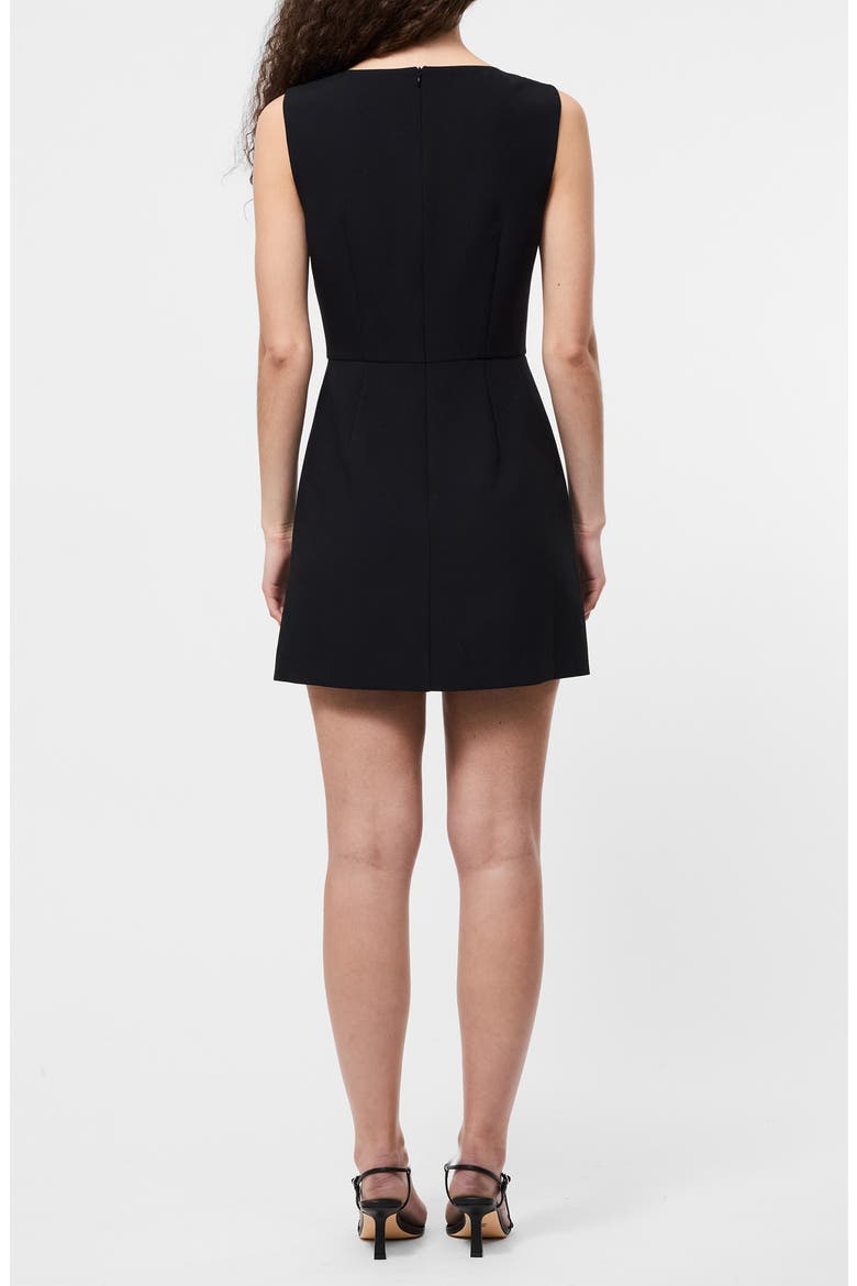 Azra Bow Front Minidress, Alternate, color, BLACK PORCELAIN CREAM