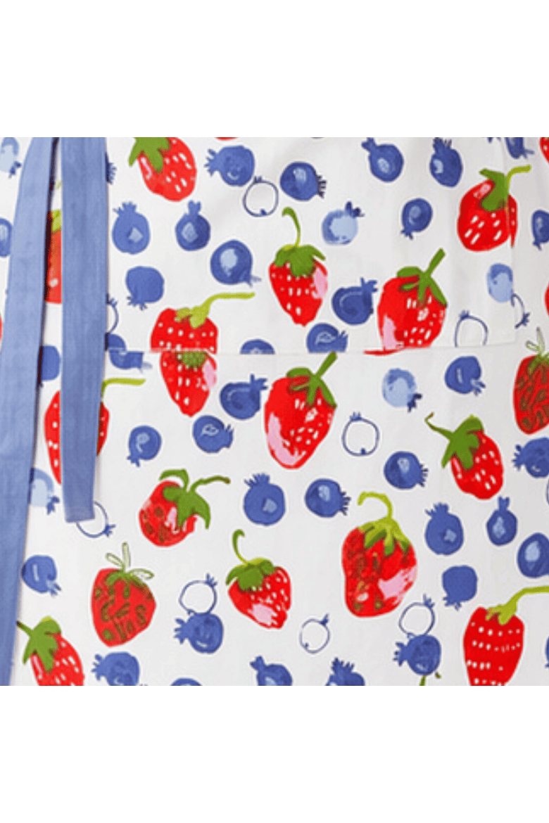 Tossed Berries Apron 100% Cotton Multi 35x24 in, Alternate, color, Blue