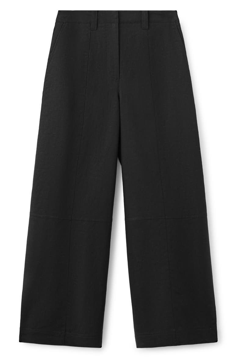 Linen & Cotton Balloon Pants, Alternate, color, BLACK