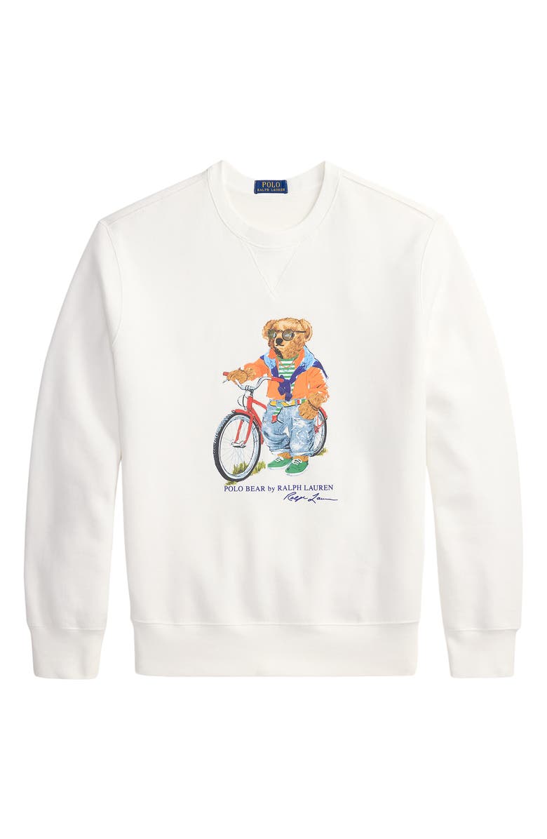 Polo Ralph Lauren Polo Bear Fleece Graphic Sweatshirt, Alternate, color, White- Summer Bear