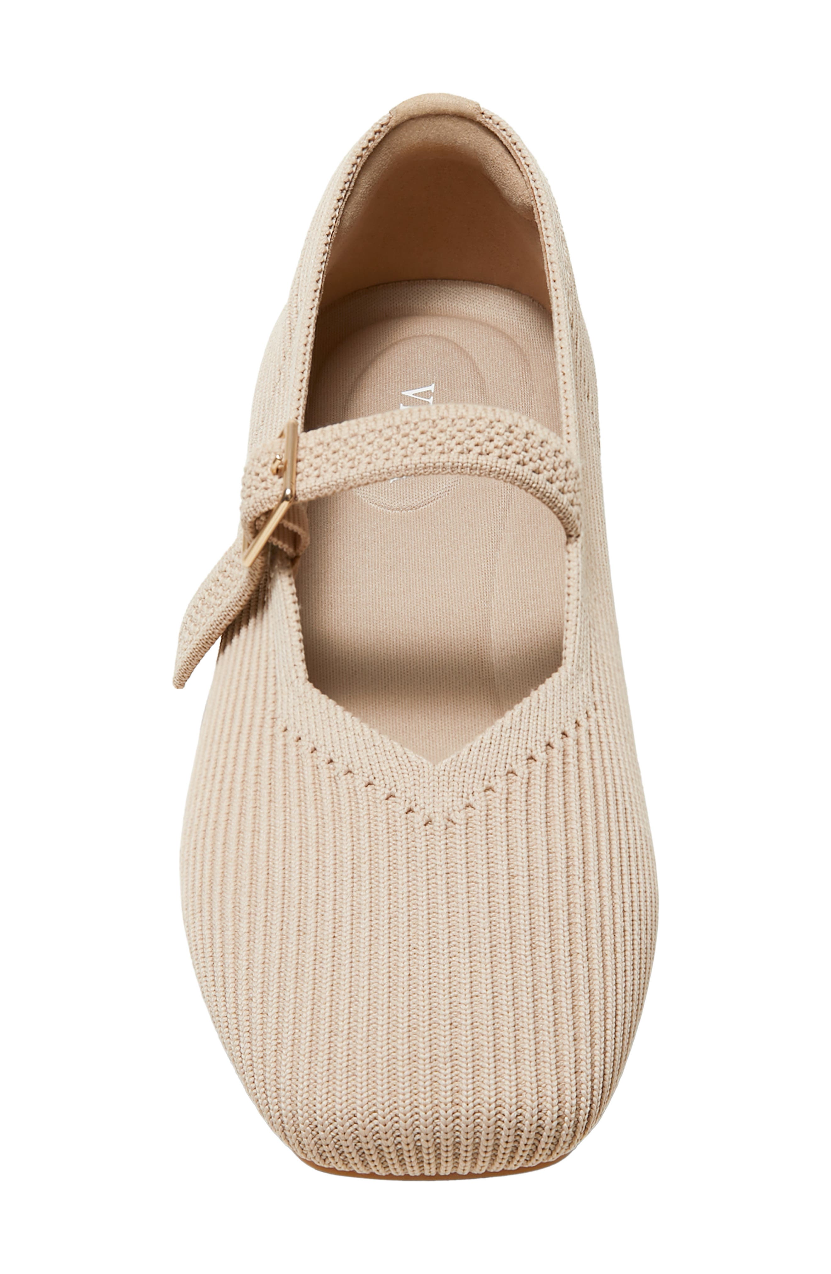 Margot Mary-Jane Square-Toe Ballet Flats, Alternate, color, ALMOND
