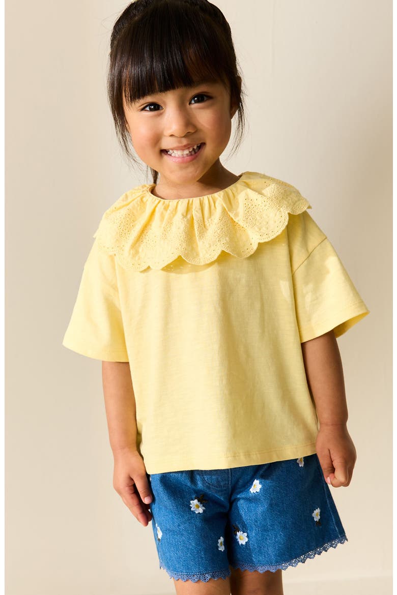 Kids' Frill Collar T-Shirt, Alternate, color, YELLOW